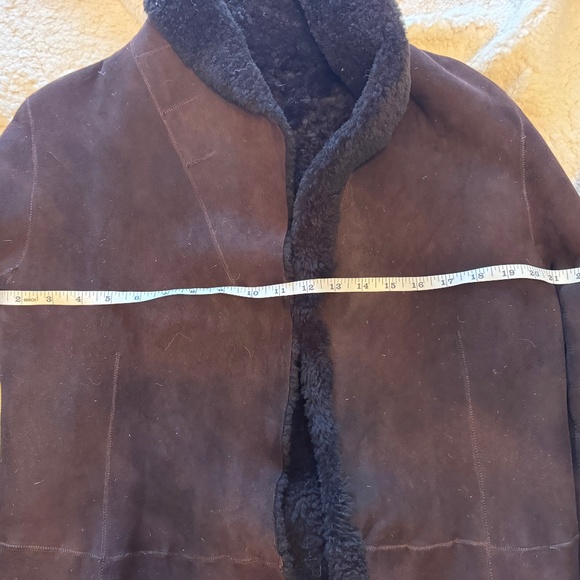 Maxfield Parrish Toscana Brown Soft Suede Lamb Shearling coat - Picture 6 of 13